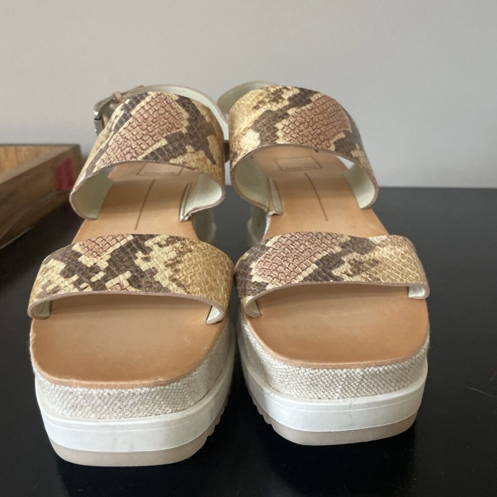 NWOB DOLCE VITA Espadrille Wedge Brown Snake Skin | Size 8.5/9